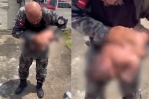 O bebê engasgou com a espuma de um shampoo quando tomava banho