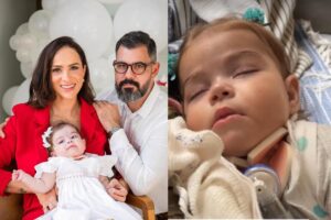 Juliano e Leticia Cazarré com a filha, Maria Guilhermina