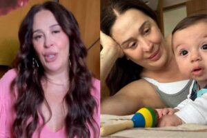 Claudia Raia posta fotos com família