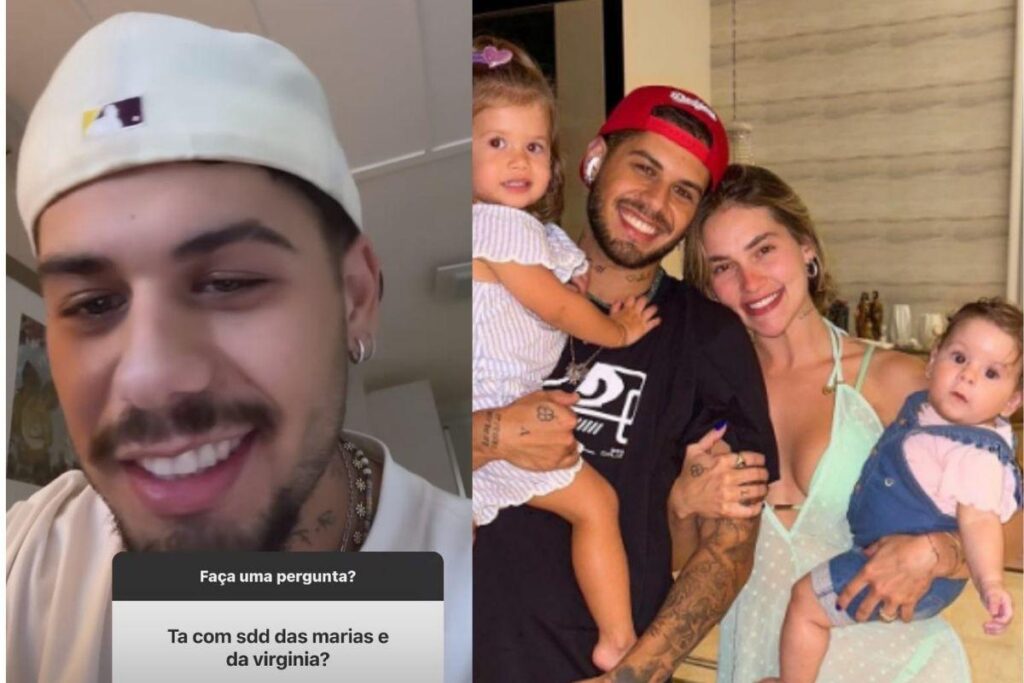 Zé Felipe e Virginia com as filhas