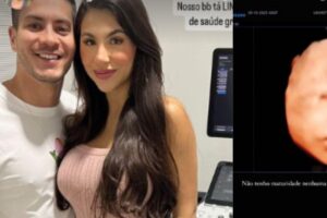 Arthur e Jheny mostraram o filho(a)