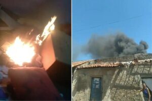 Menina coloca fogo na casa da mãe