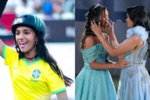 A semelhança entre a atleta olímpica e a mãe chamou a atenção nas redes sociais