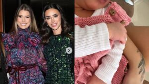 Bruna Biancardi agradeceu Carol Cabrino, esposa do jogador Marquinhos, que presenteou Mavie