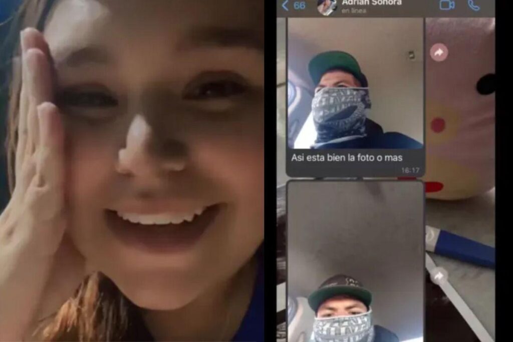 A mulher contou a história em vídeo