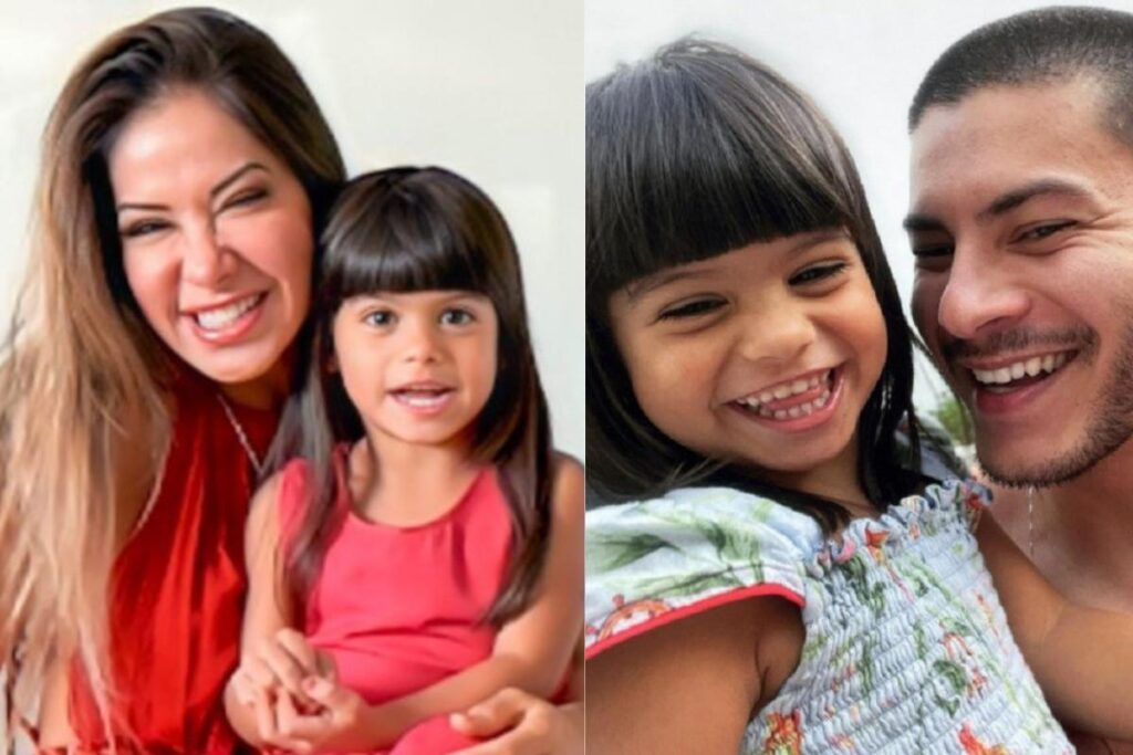 Filha de Maíra Cardi e Arthur Aguiar treina pesado em academia