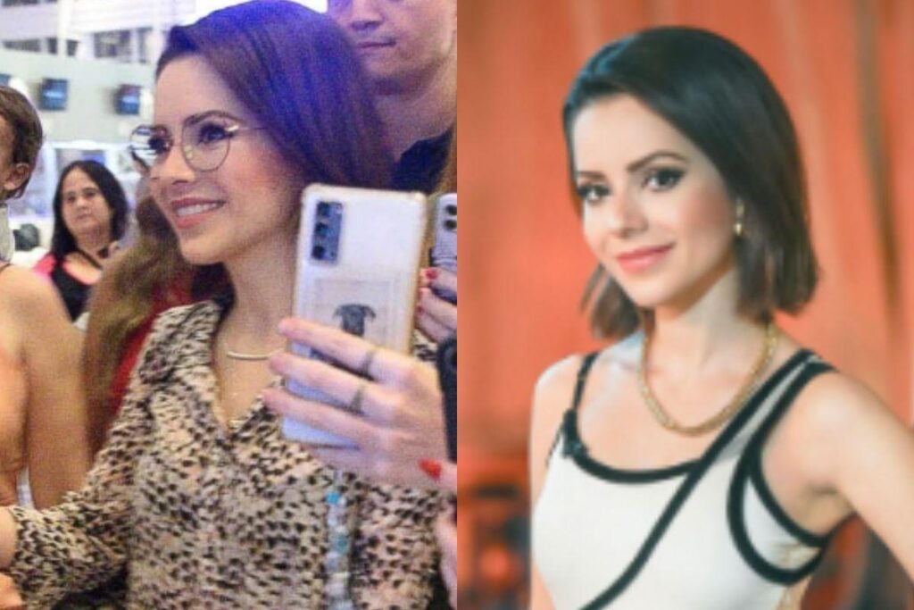 Sandy foi fotografada por fãs em sua passagem pelo Aeroporto de Viracopos