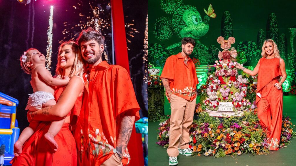 Virginia não pediu presentes para convidados de festa de 1 ano de Maria Flor