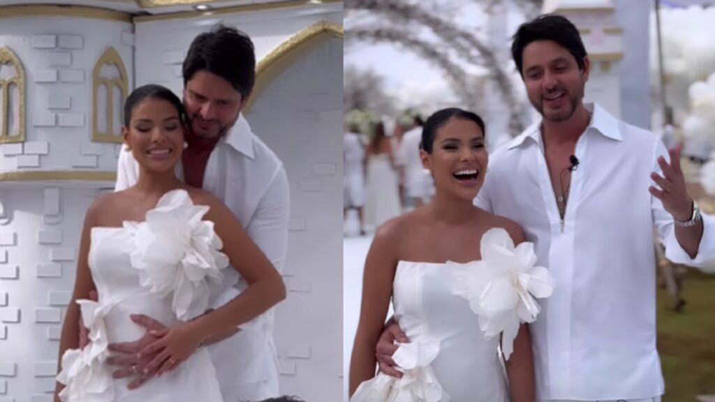 Munik e Paulo estão à espera do primeiro filho e decidiram contar o sexo do bebê em um chá revelação