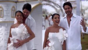 Munik e Paulo estão à espera do primeiro filho e decidiram contar o sexo do bebê em um chá revelação