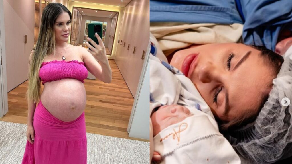 Bárbara Evans deu à luz os gêmeos Álvaro e Antônio