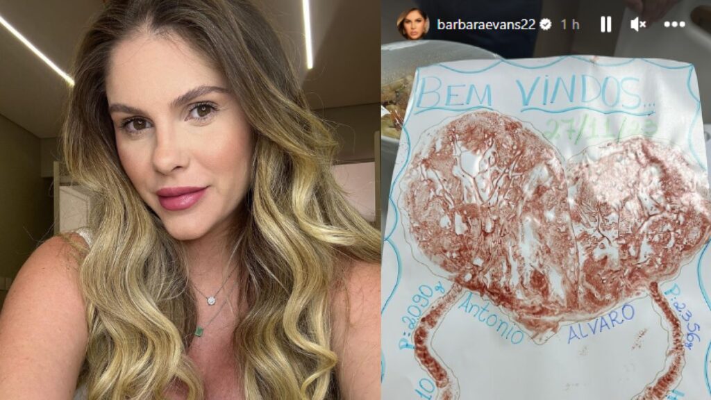 Bárbara Evans optou por fazer o desenho com o carimbo da placenta