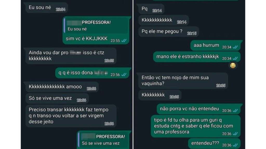 A professora admitiu ter beijado o menino