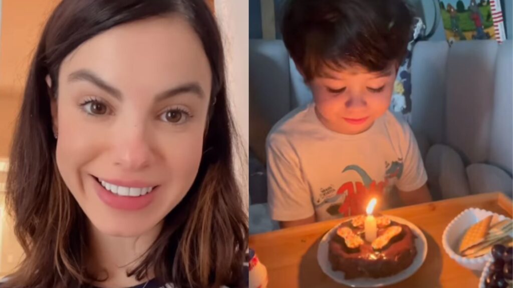 Stefany Brito em festa para filho