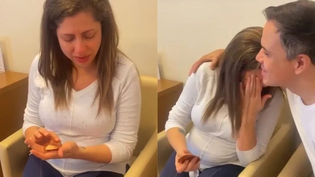 A mãe ficou emocionada