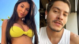 Arthur Aguiar e Jheny Santucci aparecem juntos em ensaio de gestante e fãs pedem volta do casal