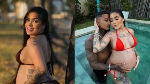 A cantora e influenciadora MC Mirella deu à luz a primeira filha