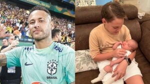 Neymar exibe filhos, Davi Lucca e Mavie, juntos: "Meus lindos"