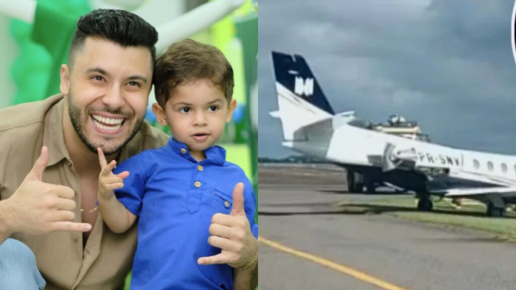 O avião do cantor caiu em uma vala
