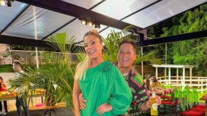 Poliana e Leonardo organizam festa para a neta