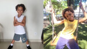 O menino de 6 anos de idade estava acompanhando o seu pai que trabalha como barraqueiro