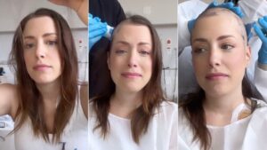 Fabiana Justus raspa o cabelo