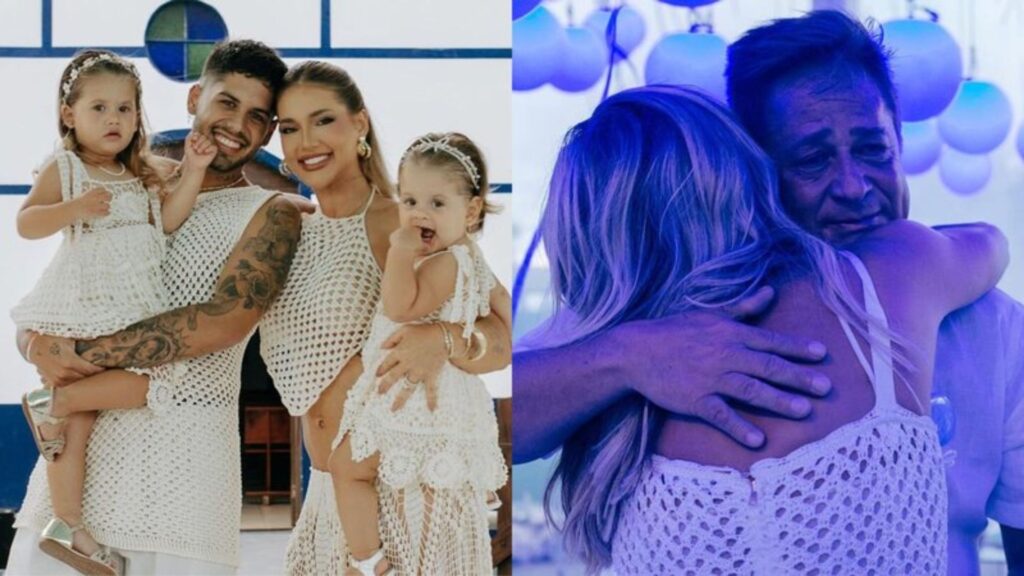 Leonardo abraçou Virginia durante a comemoração