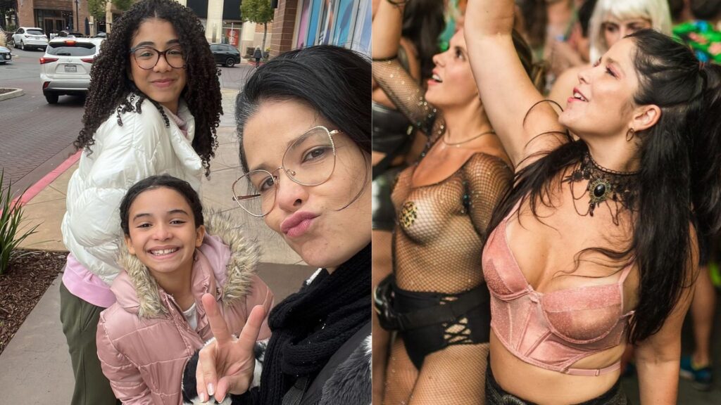 Samara Felippo e as filhas