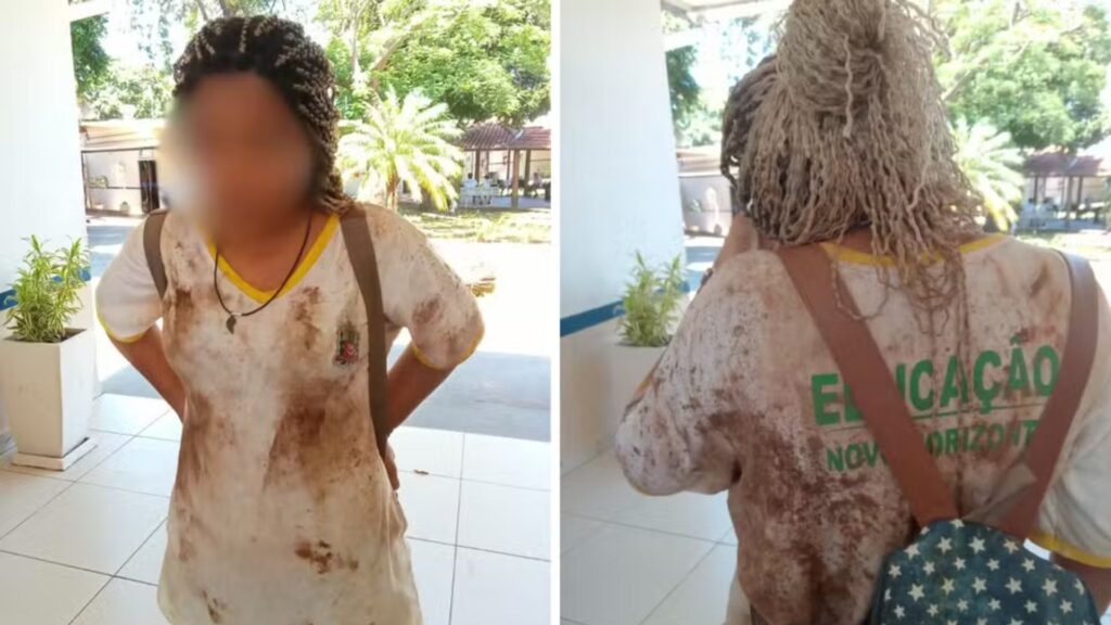 A menina foi pisoteada