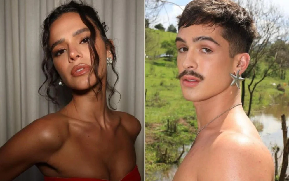 Bruna Marquezine e João Guilherme em montagem