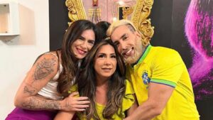 Djidja, a mãe Cleusimar Cardoso e o irmão, Ademar Cardoso.