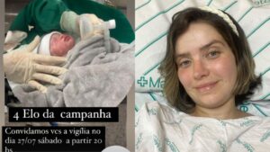 Nasceu Sofia, segunda filha de Leo Zagueiro e a esposa Camila Campos