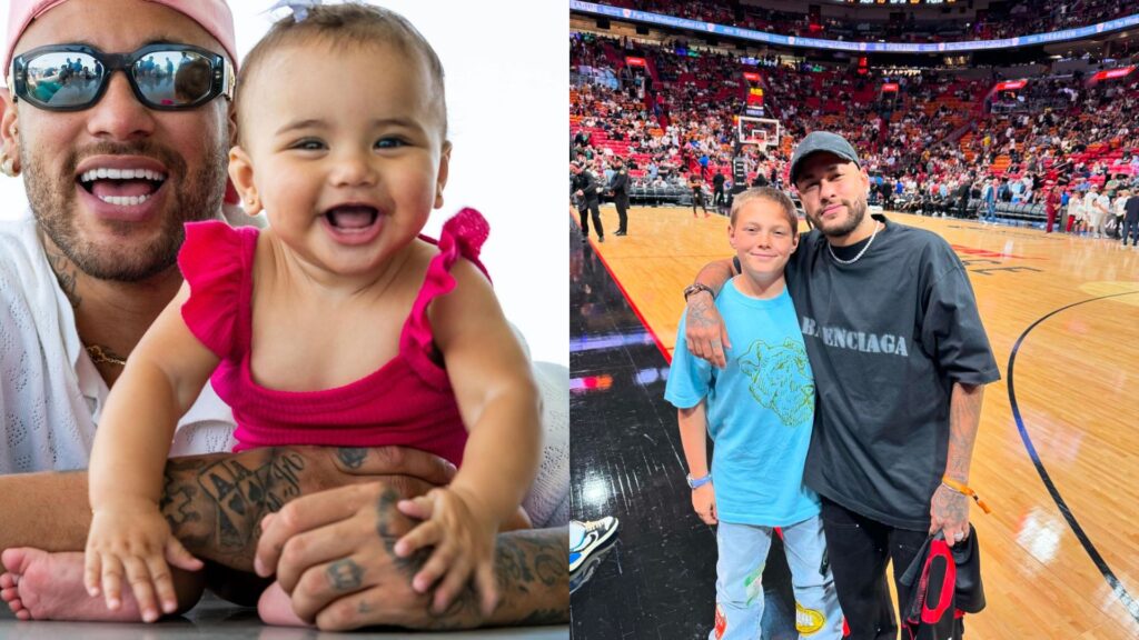 Neymar, Mavie e Davi Lucca