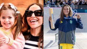 Sabrina Sato postou uma foto da filha no skate