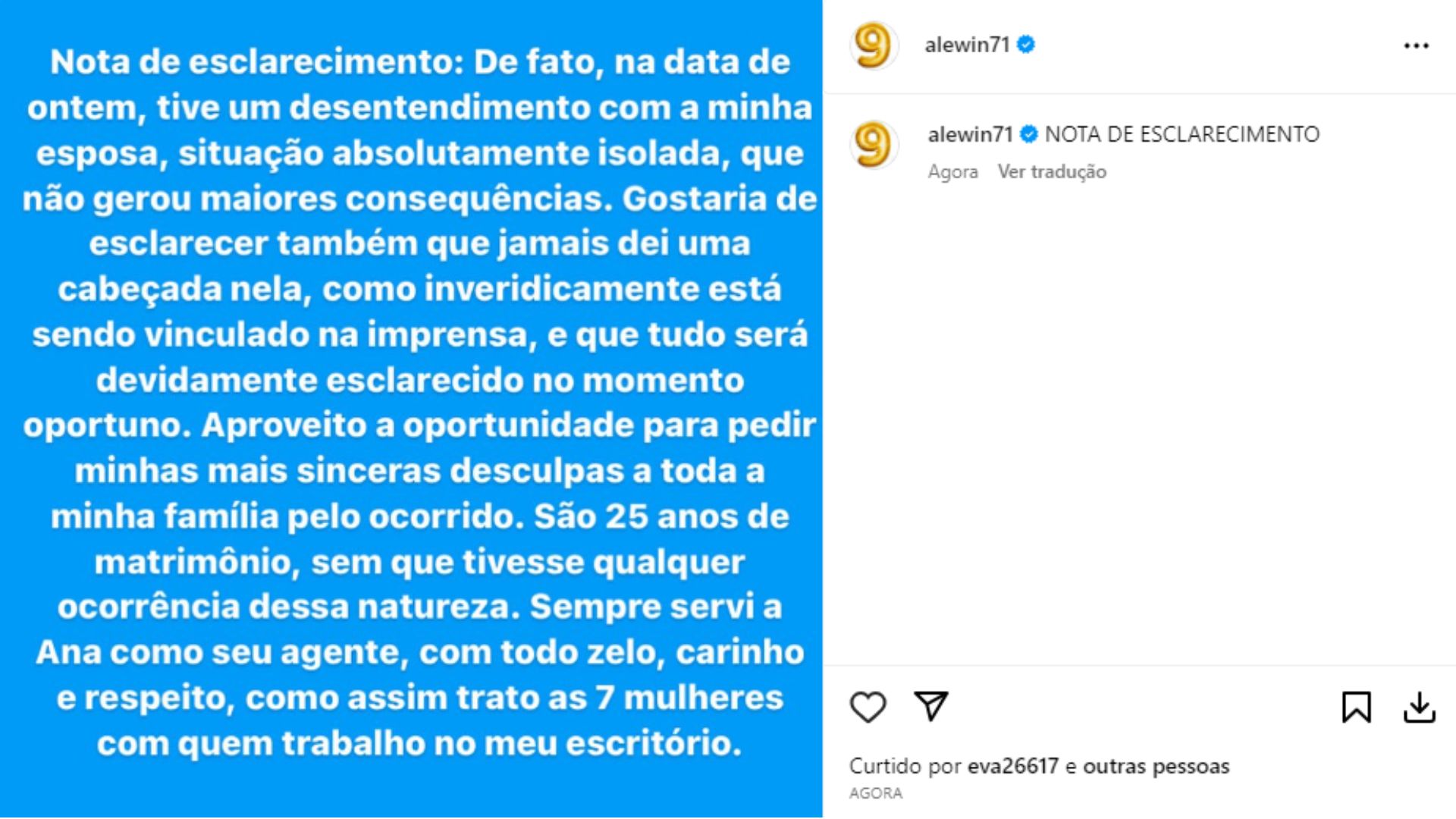 Alexandre Correa faz nota