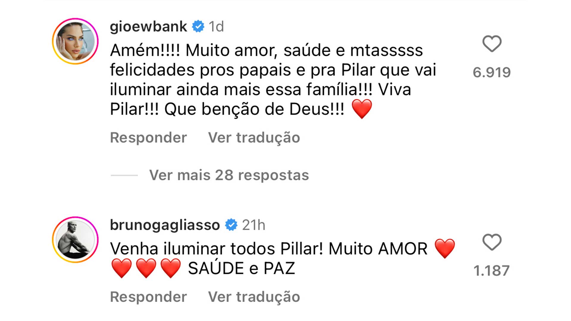 Print de tela de coment&aacute;rios do Instagram