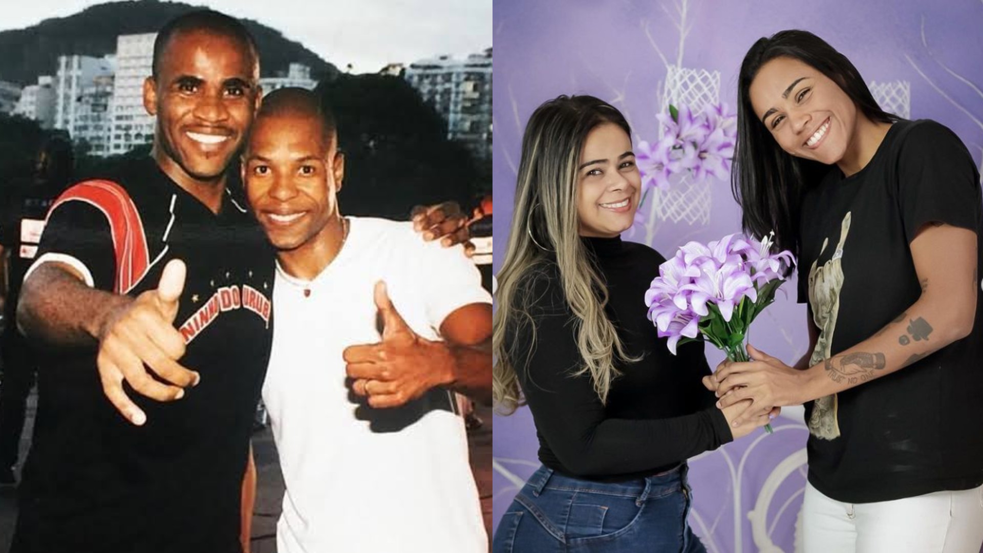 Claudinho e Buchecha e a vi&uacute;va e filha de Claudinho