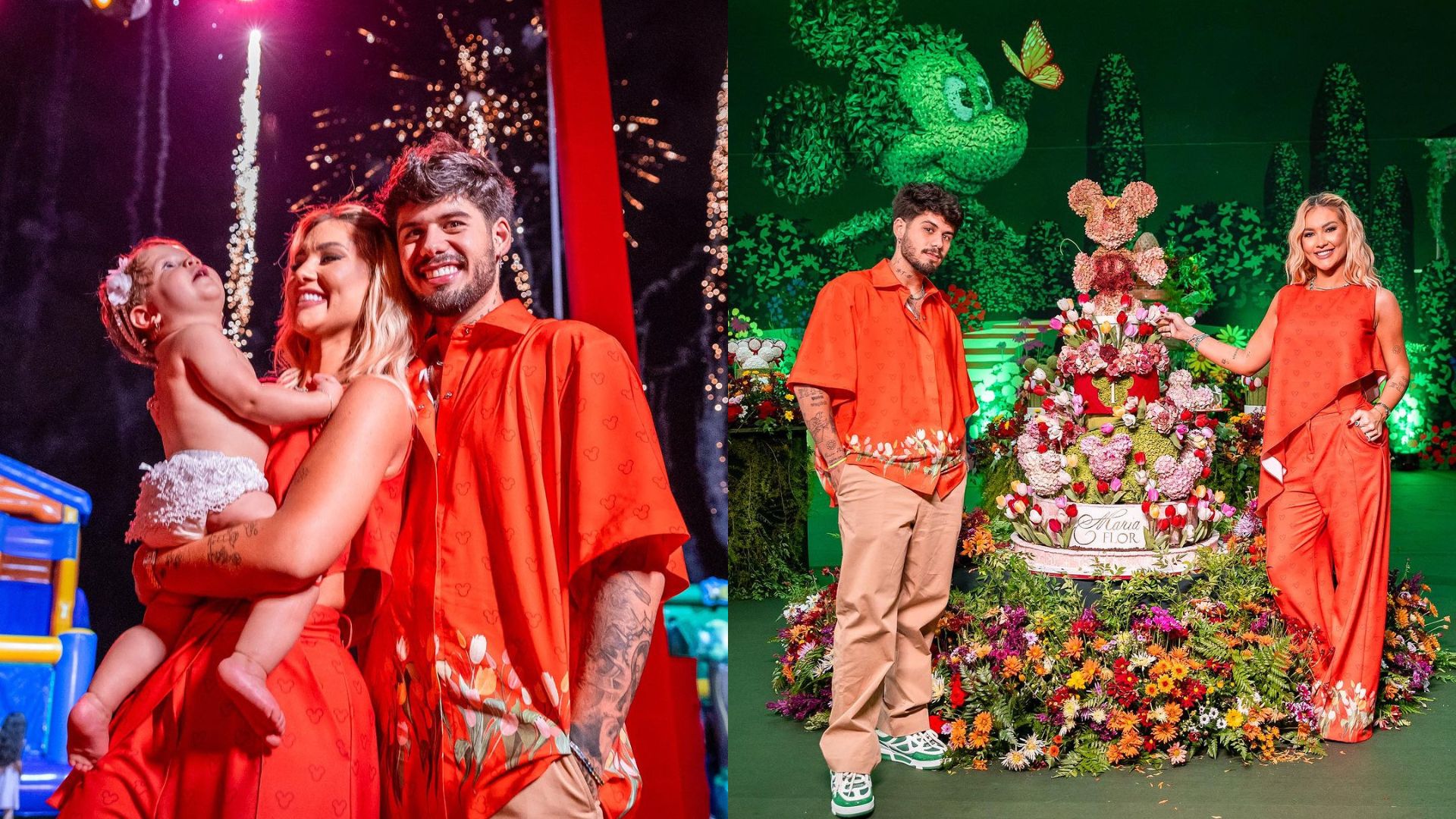 Virginia Fonseca e Z&eacute; Felipe em anivers&aacute;rio de 1 ano de Maria Flor