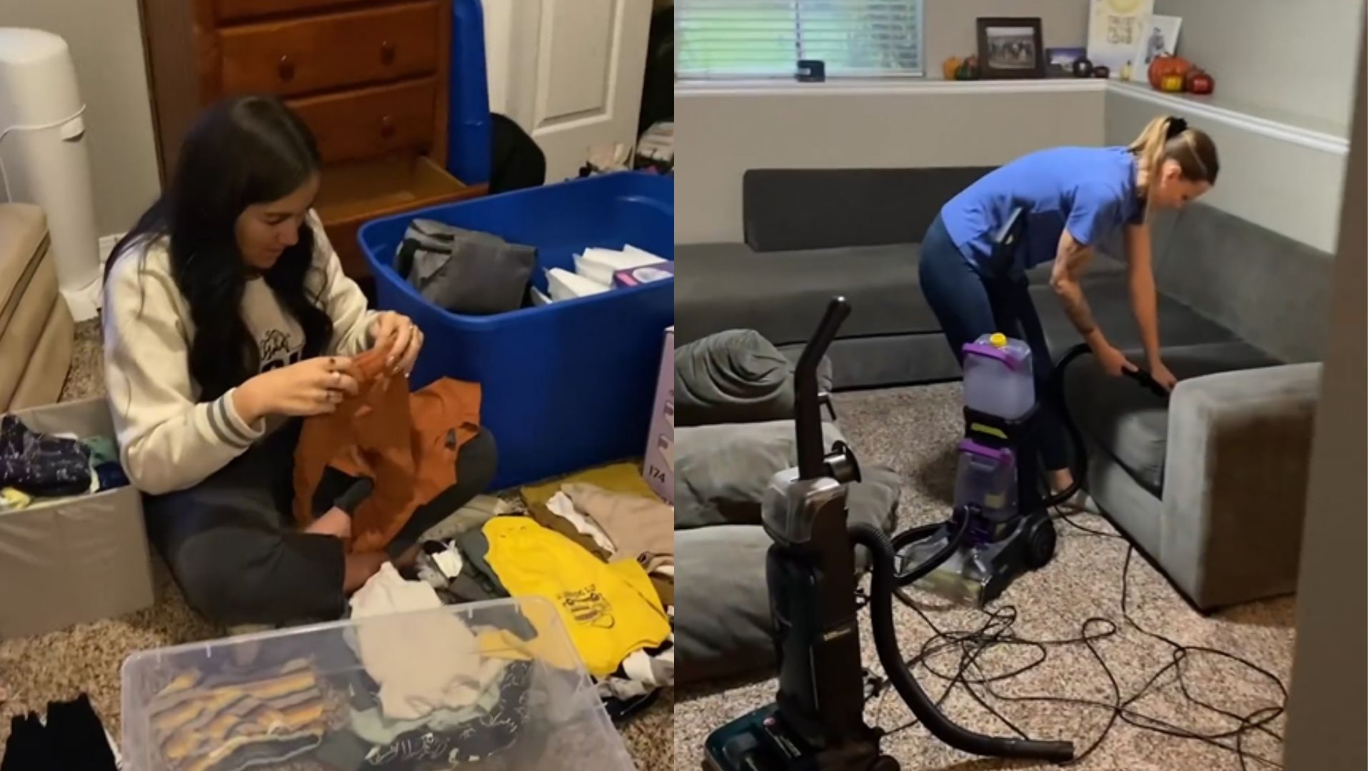 Amigos limpam casa de gr&aacute;vida