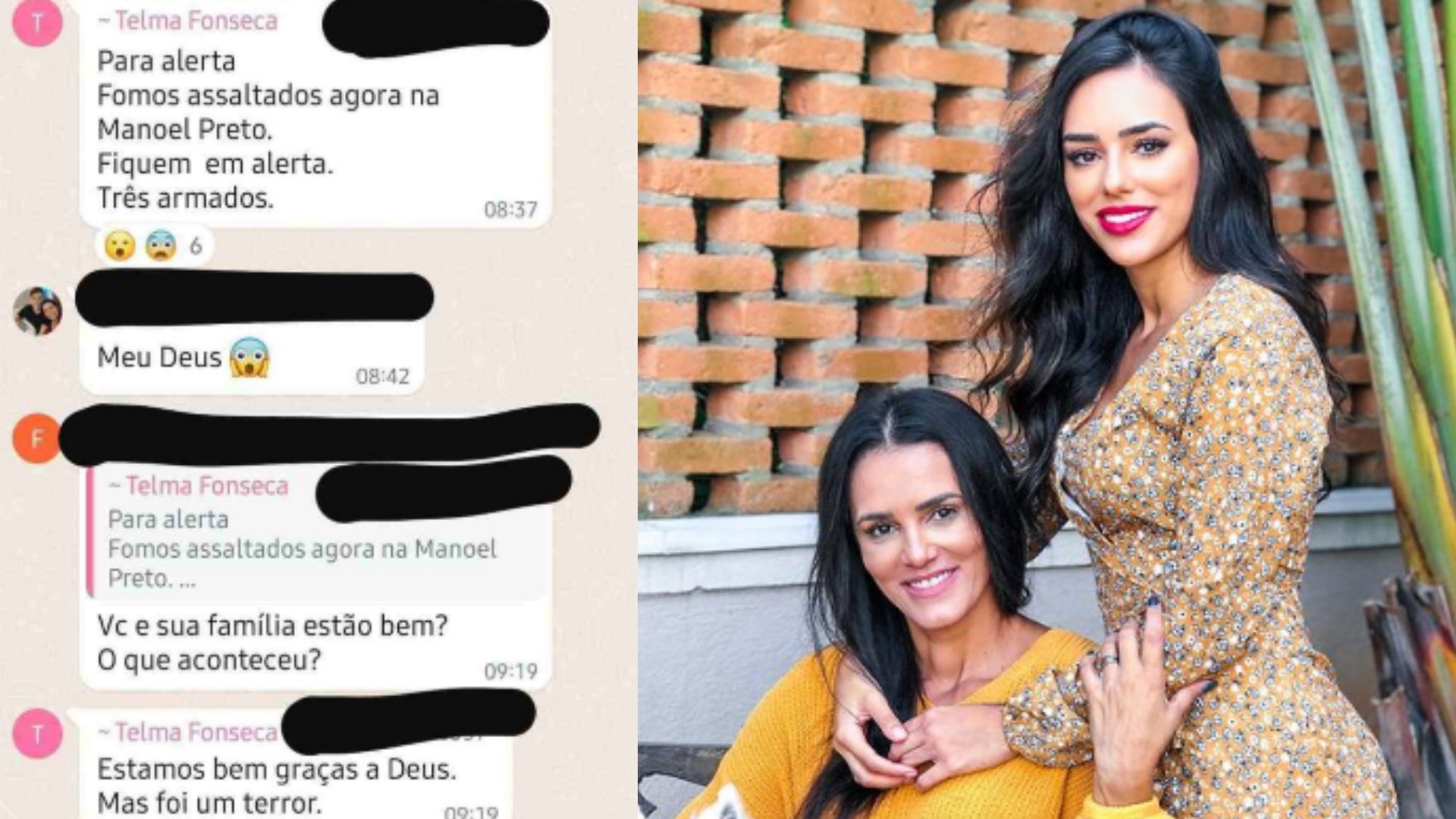 Print de Telma, av&oacute; de Mavie, filha de Neymar Jr., falando sobre o assalto &agrave; sua casa em Cotia