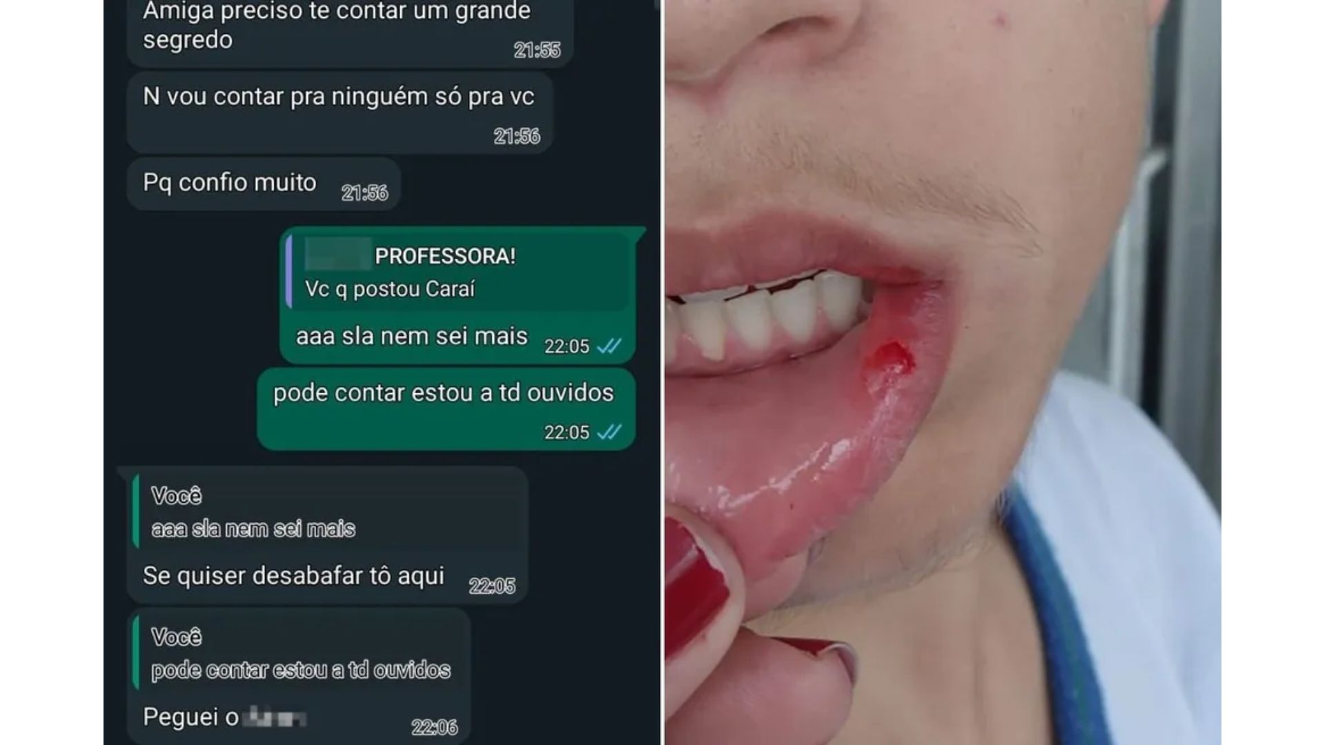 Professora beija aluno