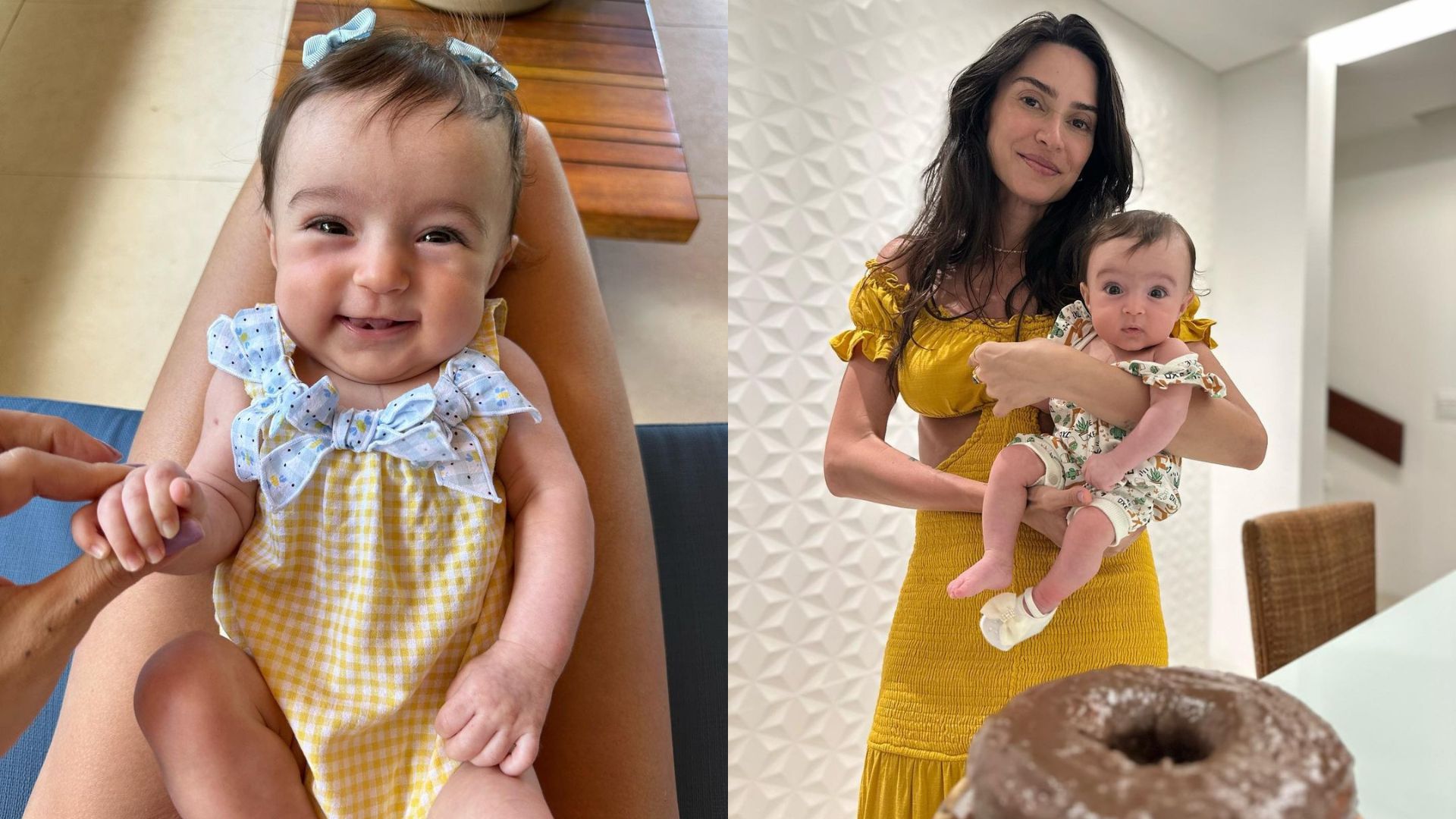 Tereza, filha de Thaila Ayala e Renato G&oacute;es, com a m&atilde;e