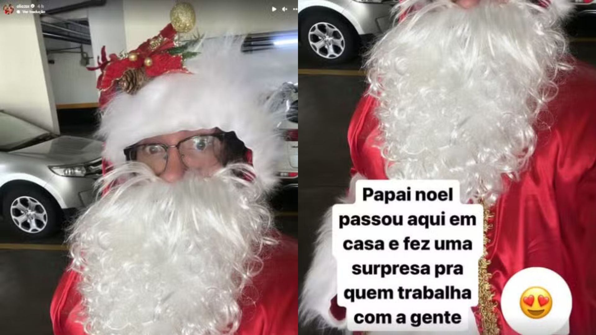 Eliezer vestido de Papai Noel