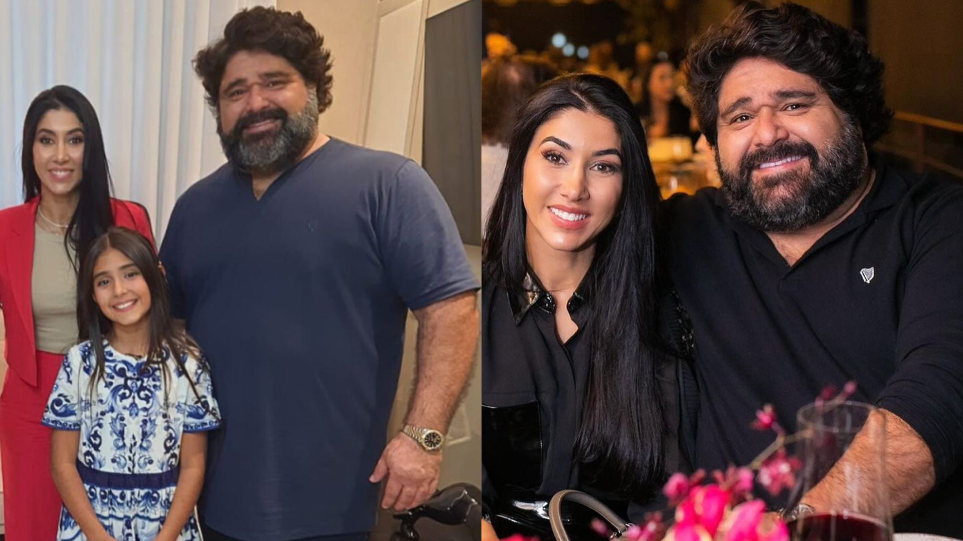 Fabiano Menotti, a esposa, Gabriela, e a filha mais velha, Juju