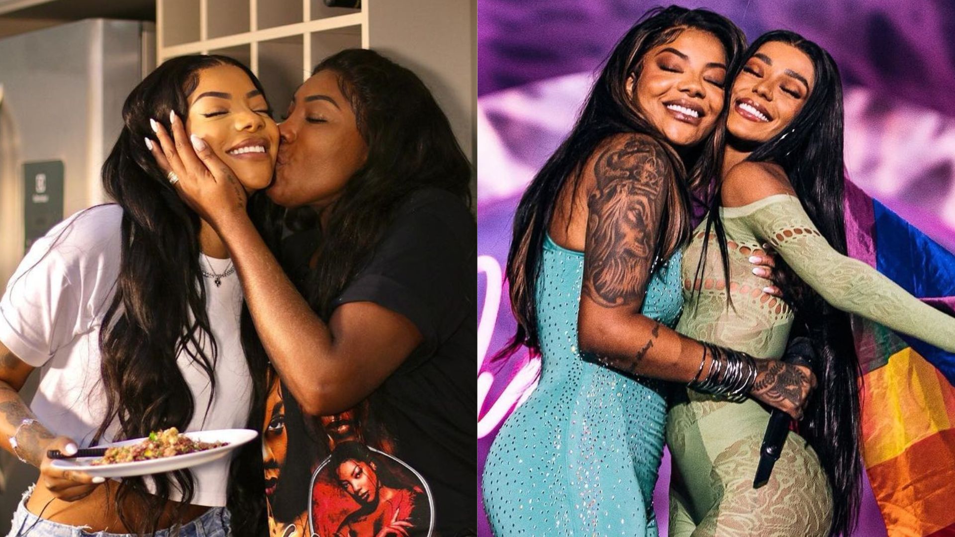 Ludmilla, sua m&atilde;e Silvana, e Brunna Gon&ccedil;alves, sua esposa