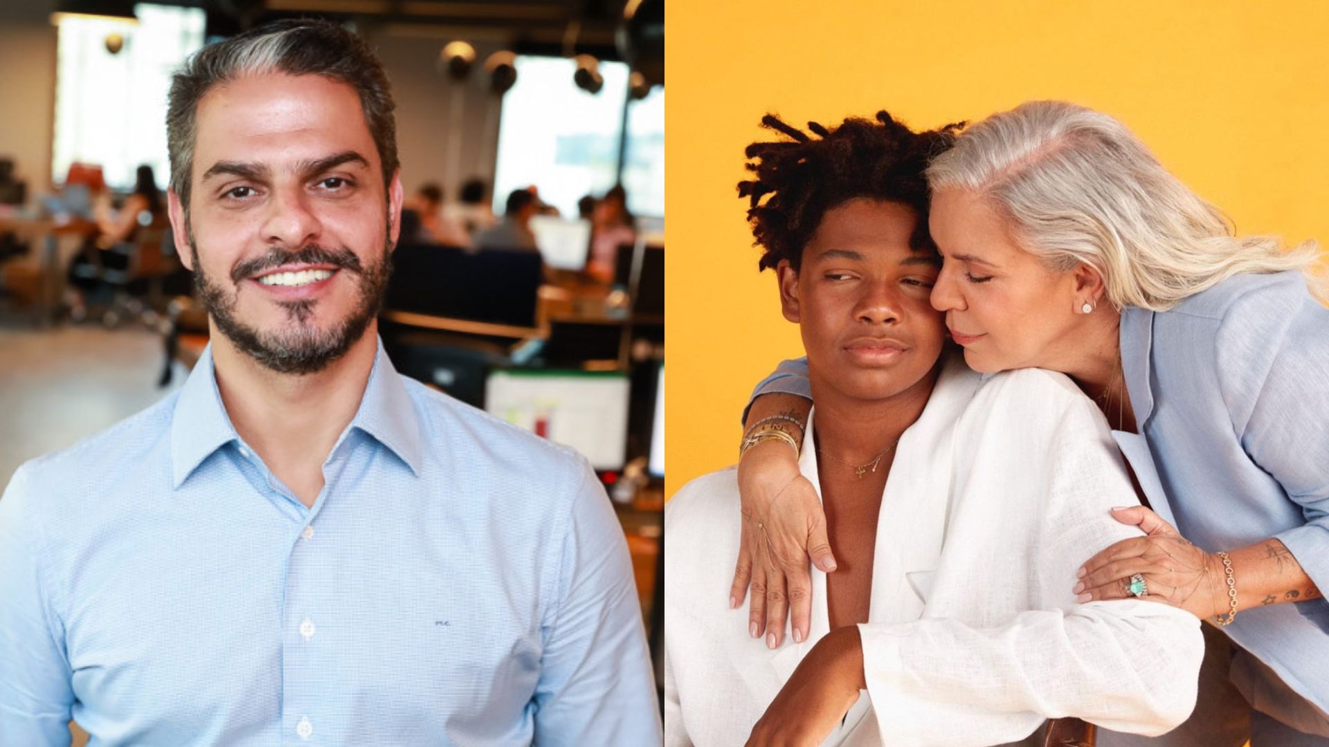 Marcelo Checon, Astrid Fontenelle e Gabriel, filho adotivo da apresentadora