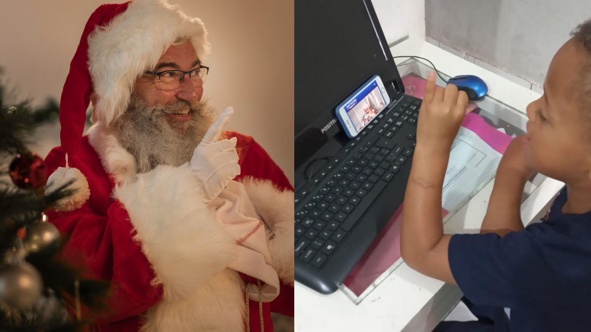 Papai Noel e crian&ccedil;a