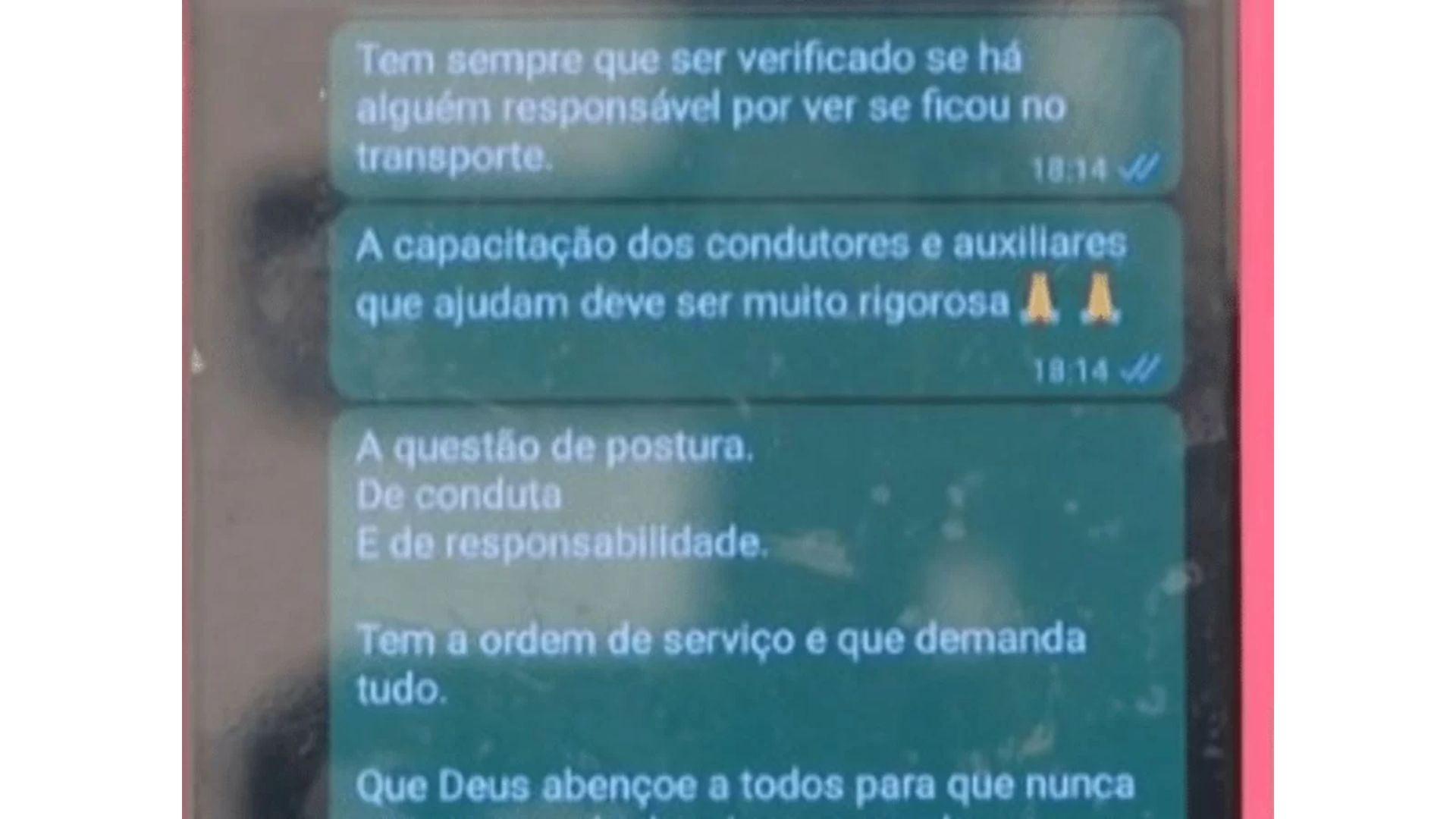 Mensagens creche CEI alertando motoristas van escolar Jo&atilde;o Alisson