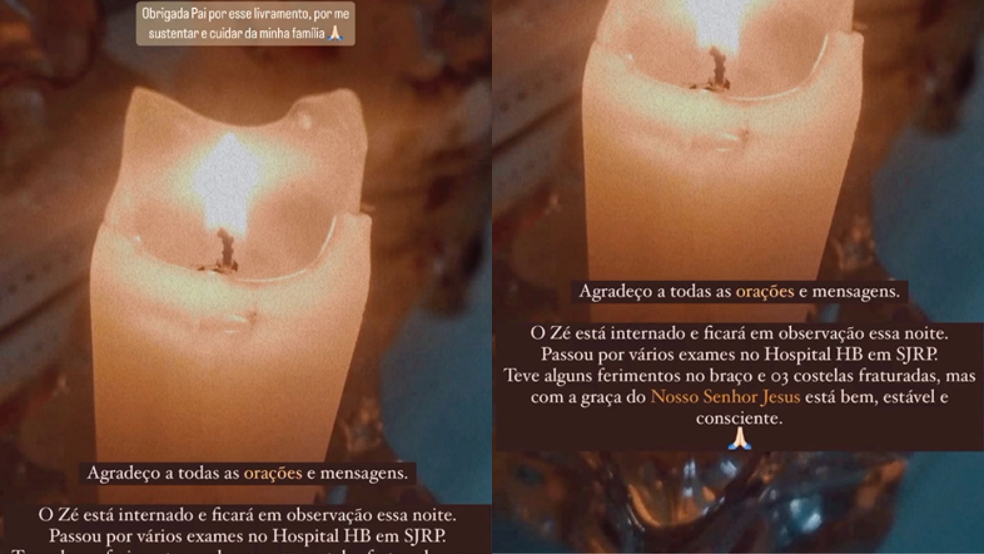 Storie de Natalia Toscano, esposa do cantor sertanejo Z&eacute; Neto, da dupla com Cristiano, que sofreu acidente de carro, que capotou