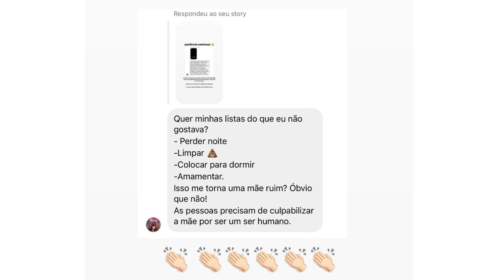 Stories de seguidora defendendo Isabella Scherer da cr&iacute;tica ao desabafo de coc&ocirc; vazado da filha